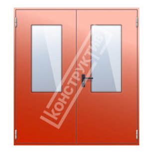 Двупольная противопожарная дверь с остеклением более 25% EIS15,30,45,60