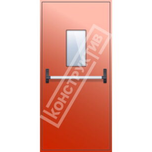 Противопожарная дверь с окном и антипаникой EIS15,30,45,60